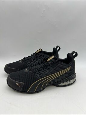 Puma Voltaic Evo Women’s Sneakers Size 6.5 Black Gold SoftFoam